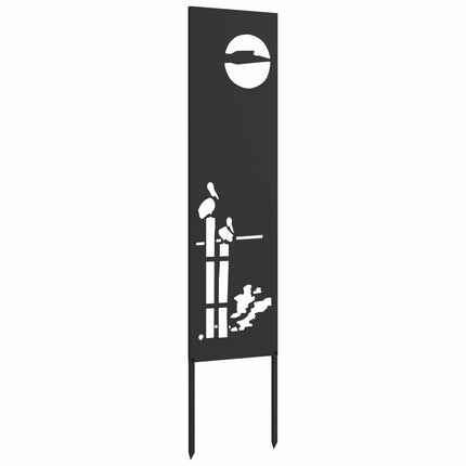 Trädgårds integritetsskärm Svart 32 x 140 cm Kallvalsat stål