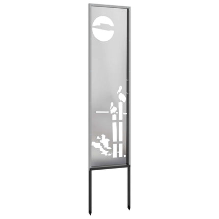 Trädgårds integritetsskärm Silver 32 x 140 cm Rostfritt stål