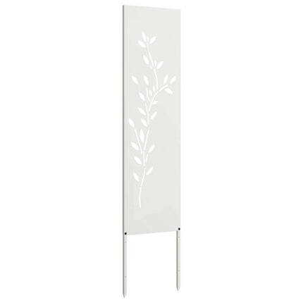 Trädgårds integritetsskärm Vit 32 x 140 cm Kallvalsat stål
