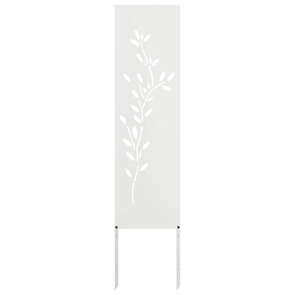 Trädgårds integritetsskärm Vit 32 x 140 cm Kallvalsat stål