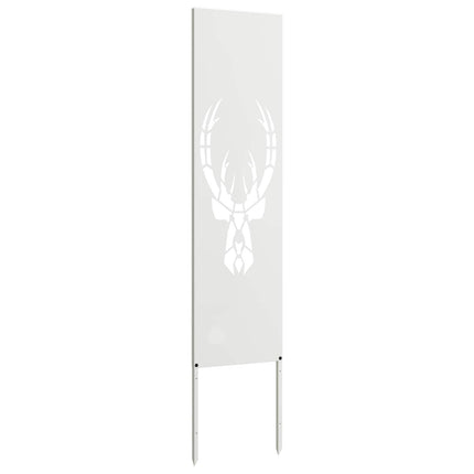 Trädgårds integritetsskärm Vit 32 x 140 cm Kallvalsat stål