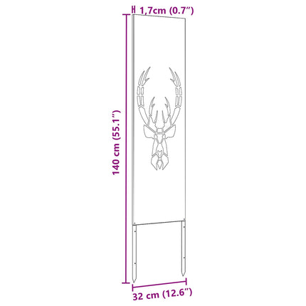 Trädgårds integritetsskärm Olivgrön 32 x 140 cm Kallvalsat stål