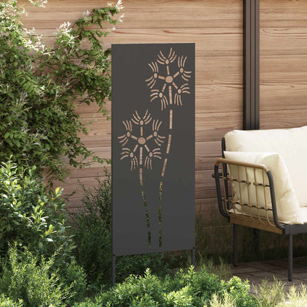 Trädgårds integritetsskärm Svart 50 x 140 cm Kallvalsat stål