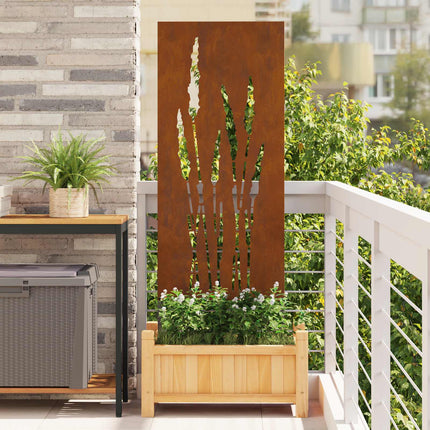 Trädgårds integritetsskärm Blommor Rostig 50 x 140 cm