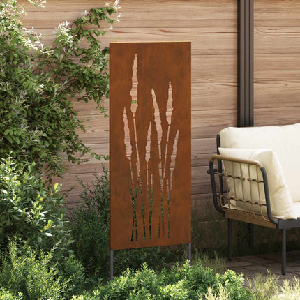 Trädgårds integritetsskärm Blommor Rostig 50 x 140 cm