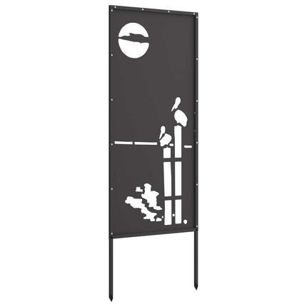 Trädgårds integritetsskärm Svart 50 x 140 cm Kallvalsat stål