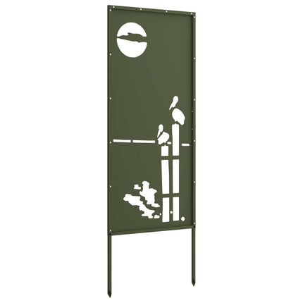 Trädgårds integritetsskärm Olivgrön 50 x 140 cm Kallvalsat stål