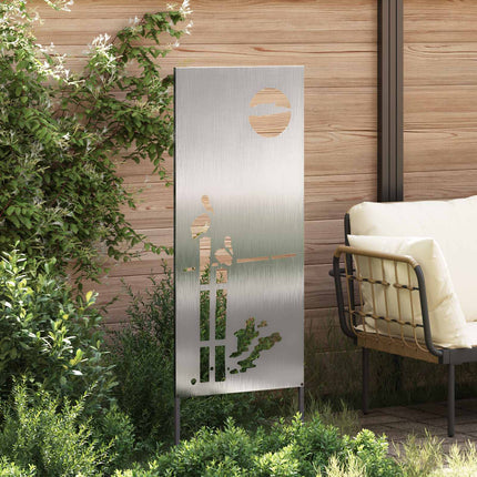 Trädgårds integritetsskärm Silver 50 x 140 cm Rostfritt stål