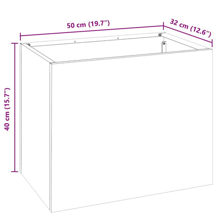 Trädgårdsplanterare Svart 50 x 32 x 40 cm Kallvalsat stål