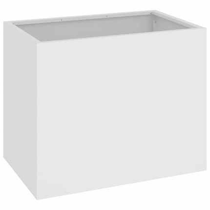 Trädgårdsplanterare Vit 50 x 32 x 40 cm Kallvalsat stål