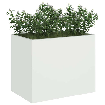 Trädgårdsplanterare Vit 50 x 32 x 40 cm Kallvalsat stål