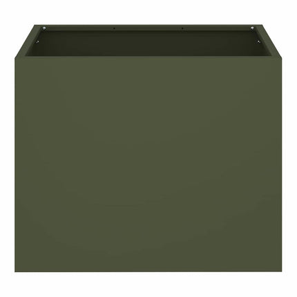 Trädgårdsplanterare Olivgrön 50 x 32 x 40 cm Kallvalsat stål