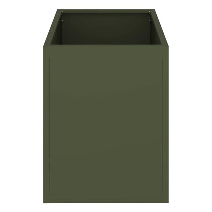 Trädgårdsplanterare Olivgrön 50 x 32 x 40 cm Kallvalsat stål