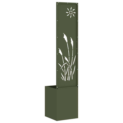 Trädgårds integritetsskärm Olivgrön 32 x 150 cm Kallvalsat stål