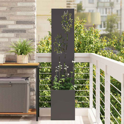 Trädgårds integritetsskärm Svart 32 x 150 cm Kallvalsat stål