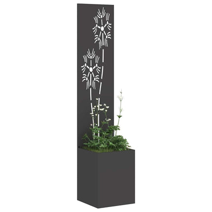 Trädgårds integritetsskärm Svart 32 x 150 cm Kallvalsat stål