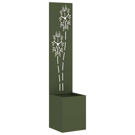 Trädgårds integritetsskärm Olivgrön 32 x 150 cm Kallvalsat stål