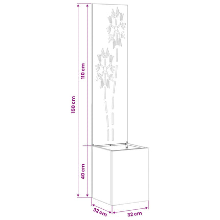 Trädgårds integritetsskärm Olivgrön 32 x 150 cm Kallvalsat stål