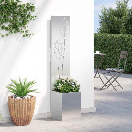 Trädgårds integritetsskärm Silver 32 x 150 cm Rostfritt stål
