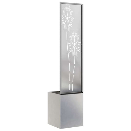 Trädgårds integritetsskärm Silver 32 x 150 cm Rostfritt stål