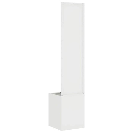 Trädgårds integritetsskärm Vit 32 x 32 x 150 cm Kallvalsat stål