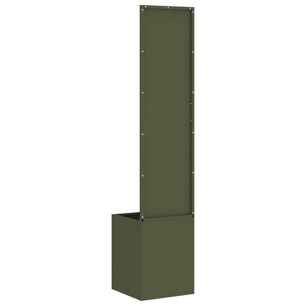 Trädgårds integritetsskärm Olivgrön 32 x 150 cm Kallvalsat stål