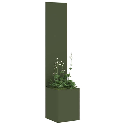 Trädgårds integritetsskärm Olivgrön 32 x 150 cm Kallvalsat stål
