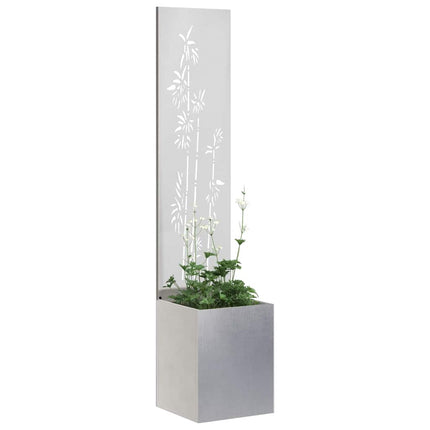 Trädgårds integritetsskärm Silver 32 x 140 cm Rostfritt stål