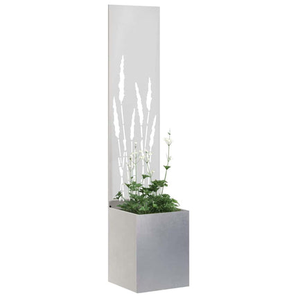 Trädgårds integritetsskärm Silver 32 x 150 cm Rostfritt stål