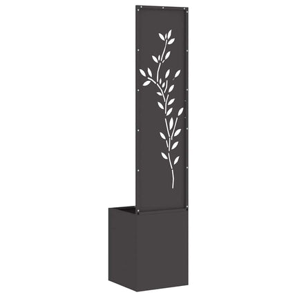 Trädgårds integritetsskärm Blommor Svart 32 x 32 x 150 cm