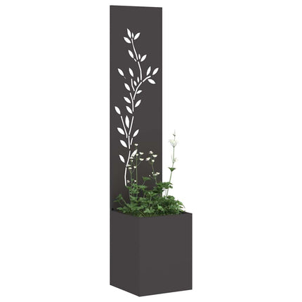 Trädgårds integritetsskärm Blommor Svart 32 x 32 x 150 cm