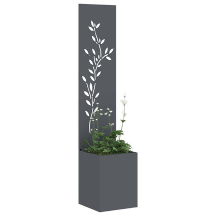 Trädgårds integritetsskärm Blommor Antracit 32 x 32 x 150 cm