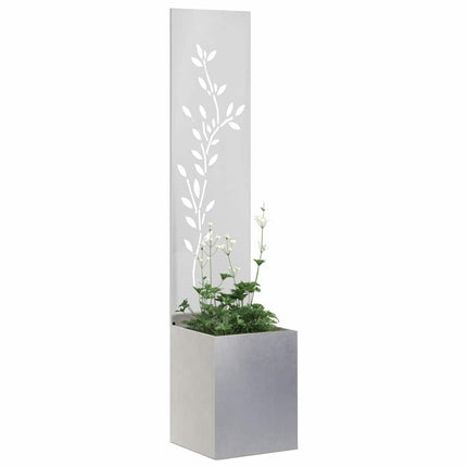 Trädgårds integritetsskärm Blommor Silver 32 x 32 x 150 cm