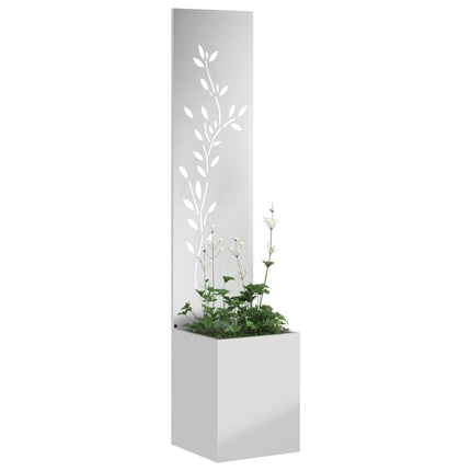 Trädgårds integritetsskärm Blommor Silver 32 x 32 x 150 cm