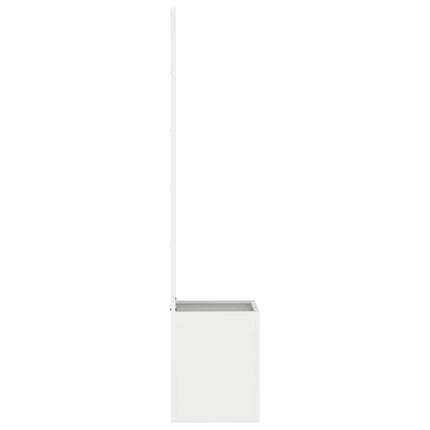 Trädgårds integritetsskärm Vit 32 x 32 x 150 cm Kallvalsat stål