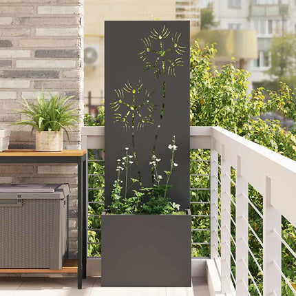 Trädgårds integritetsskärm Blommor Svart 50 x 32 x 150 cm