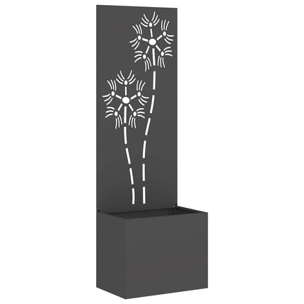 Trädgårds integritetsskärm Blommor Svart 50 x 32 x 150 cm