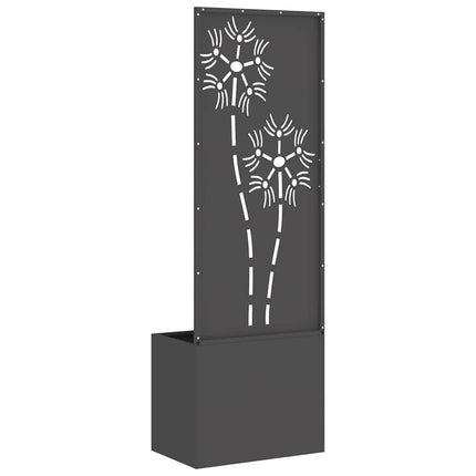 Trädgårds integritetsskärm Blommor Svart 50 x 32 x 150 cm