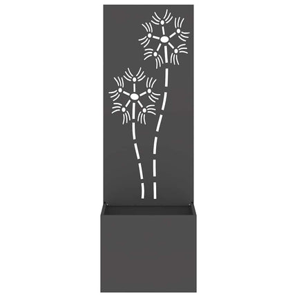 Trädgårds integritetsskärm Blommor Svart 50 x 32 x 150 cm