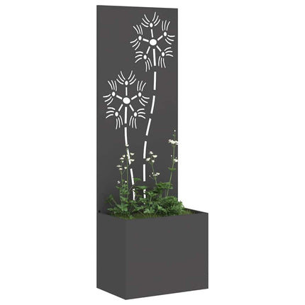 Trädgårds integritetsskärm Blommor Svart 50 x 32 x 150 cm