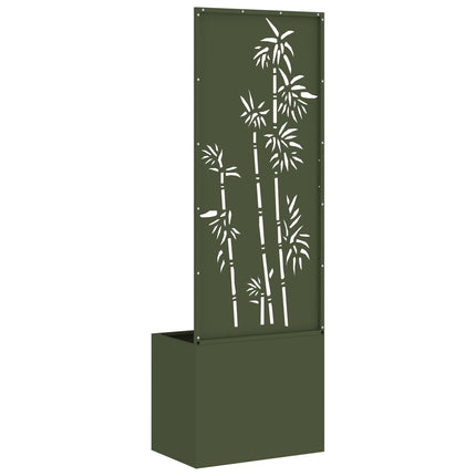 Trädgårds integritetsskärm Blommor Olivgrön 50 x 32 x 150 cm