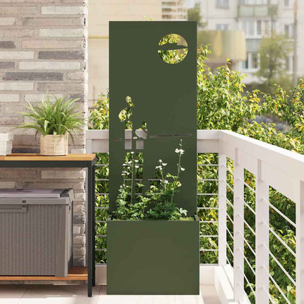 Trädgårds integritetsskärm Olivgrön 50 x 150 cm Kallvalsat stål