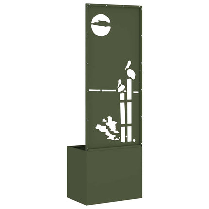 Trädgårds integritetsskärm Olivgrön 50 x 150 cm Kallvalsat stål