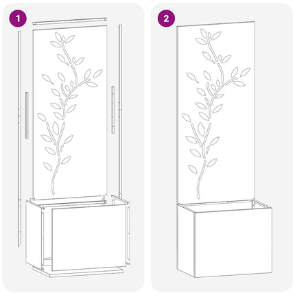 Trädgårds integritetsskärm Blommor Silver 50 x 32 x 150 cm