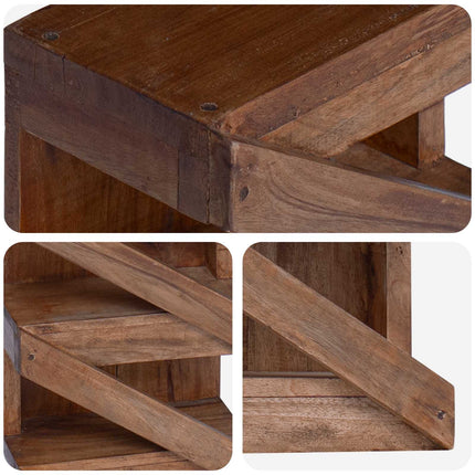 Vinställ Naturfärg 24 x 14 x 80 cm Massivt mahognyträ