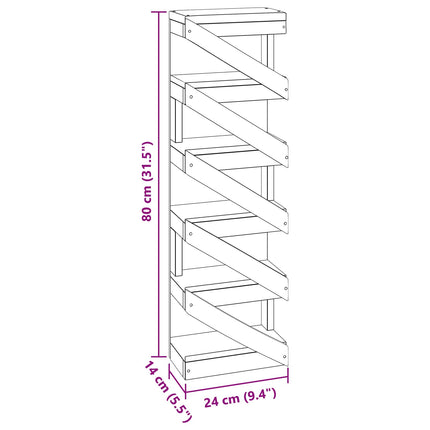 Vinställ Naturfärg 24 x 14 x 80 cm Massivt mahognyträ