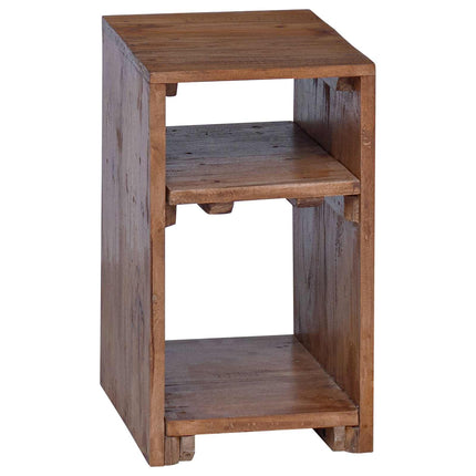Accentbord med hylla med lagring 3 pcs Brun Massivt mahognyträ