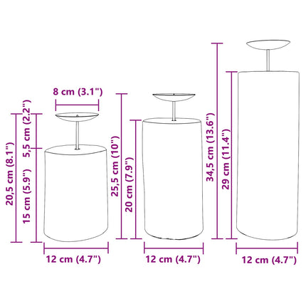Ljushållare 3 pcs Naturfärg Massivt teakträ