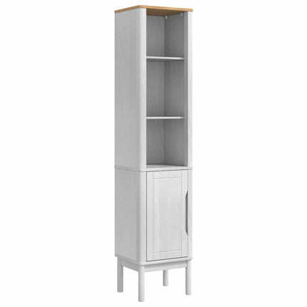 Badrumsmöbelset med låda med hylla FLORO 4 pcs Vit Massiv furu
