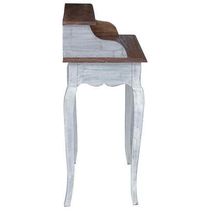 Skrivbord Brun och vit 80 x 40 x 92 cm Massivt mahognyträ
